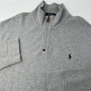 Polo‎ Ralph Lauren Men's 'Estate Rib' 1/4 Zip Gray Pullover Sweater Size XL